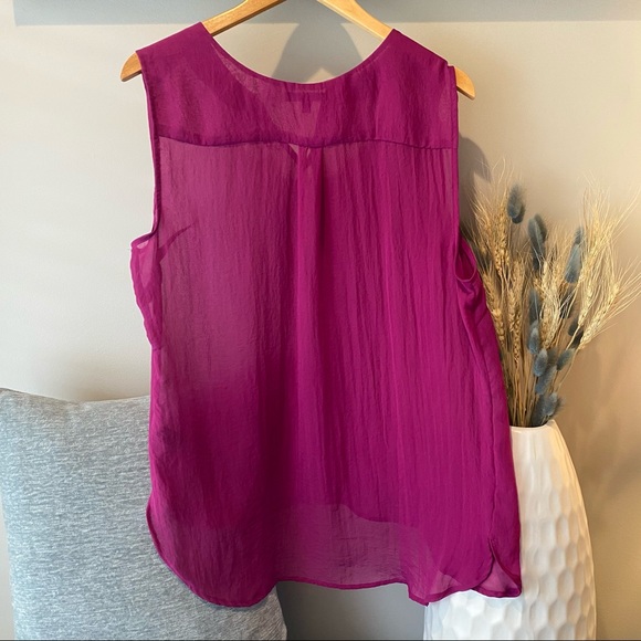 George Fuchsia Blouse Size L - Picture 2 of 3
